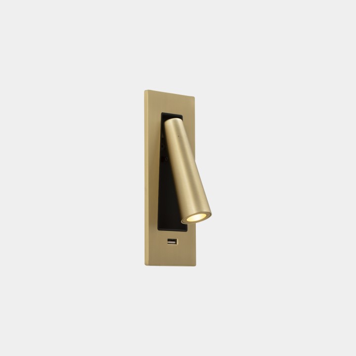 Luz de lectura GAMMA SR usb LED 2.1W 2700K Oro mate 137lm Leds C4 05-8507-DN-DN