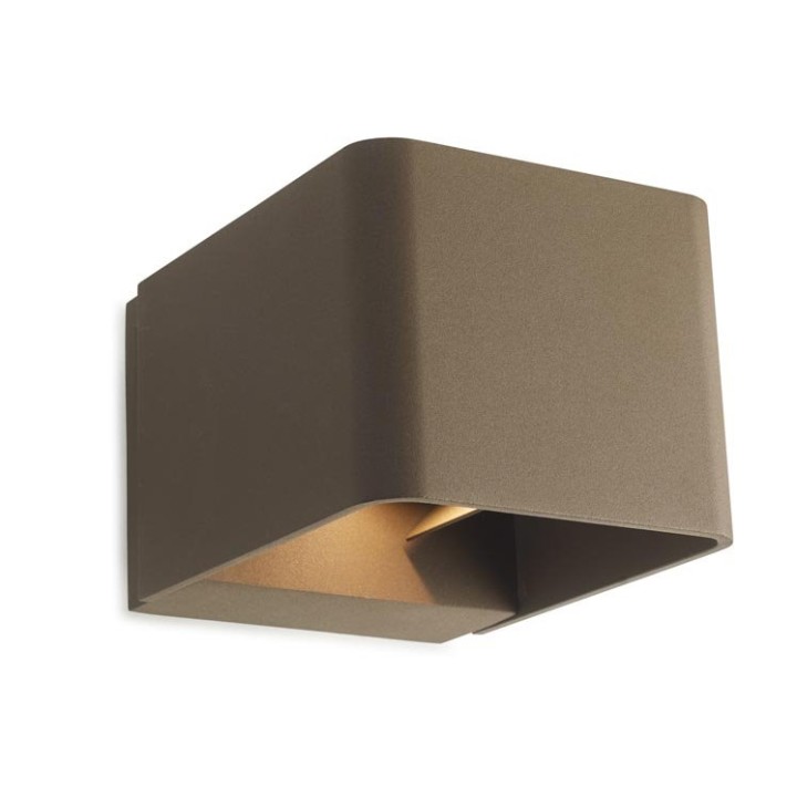Aplique IP65 Wilson Square LED 9W Blanco cálido - 3000K ON-OFF Marrón 623lm Leds C4 05-9683-J6-CL