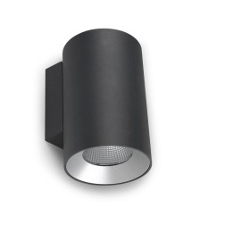 Aplique IP66 Cosmos Wall Fixture ø106 Double Emission LED 10.5W Blanco neutro - 4000K ON-OFF Gris urbano 960lm Leds C4 05-9953-Z