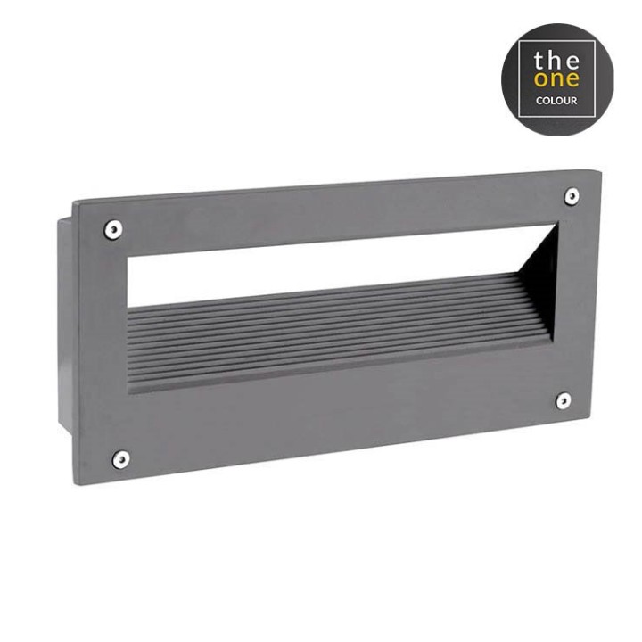 Lámpara Empotrable de pared IP66 Micenas LED Rectangular LED 5.5W 4000K Gris urbano 136lm Leds C4 05-E025-Z5-CM