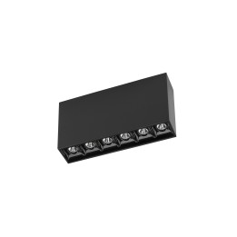 Plafón Bento Surface 6 LEDS 12.2W Blanco cálido - 2700K CRI 90 PHASE CUT Negro IP23 802lm Leds C4 15-7189-60-MS