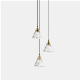 Lámpara Colgante Veneto Surfaced 3 Bodies LED 15W 2700K Negro 268lm Leds C4 15-7590-60-DO