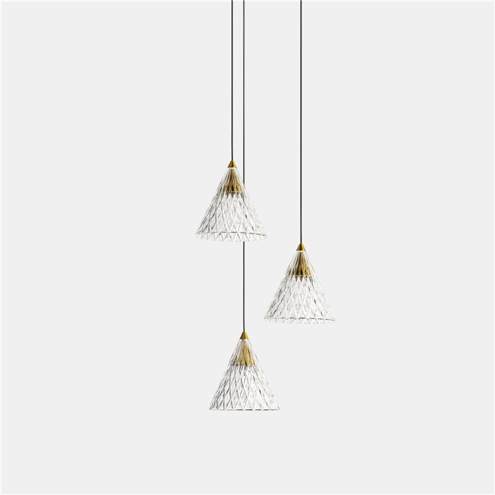 Lámpara Colgante Veneto Surfaced 3 Bodies LED 15W 2700K Negro 268lm Leds C4 15-7590-60-DO