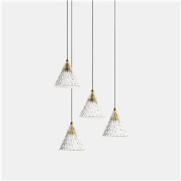 Lámpara Colgante Veneto Surfaced 4 Bodies LED 20W 2700K Negro 268lm Leds C4 15-7591-60-DO
