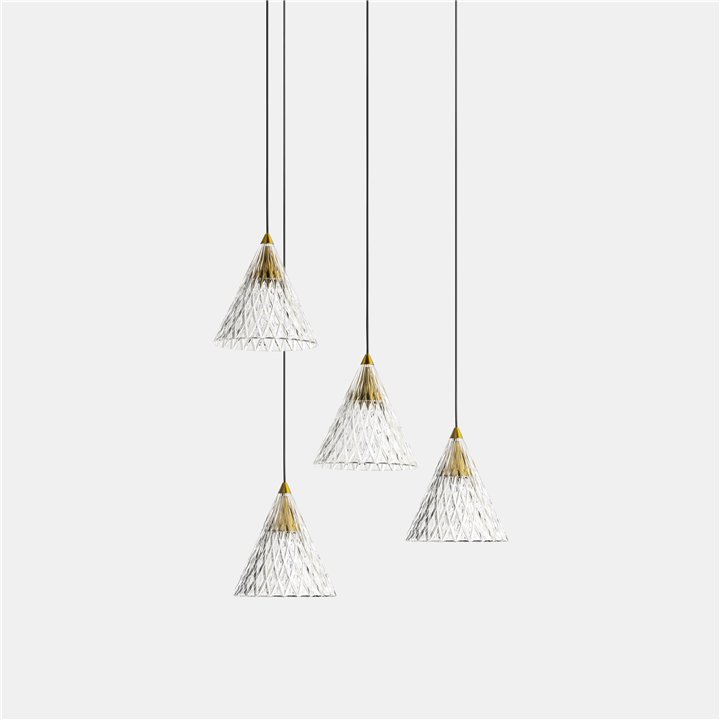Lámpara Colgante Veneto Surfaced 4 Bodies LED 20W 2700K Negro 268lm Leds C4 15-7591-60-DO