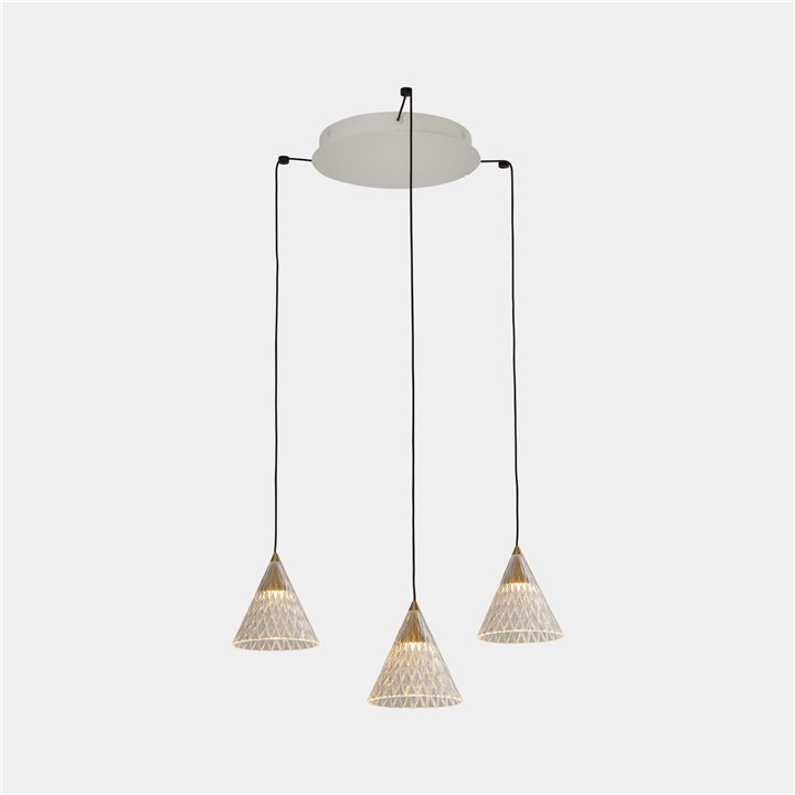 Lámpara Colgante Veneto Surfaced 3 Bodies LED 15W 2700K Blanco 804lm Leds C4 15-7602-14-DO