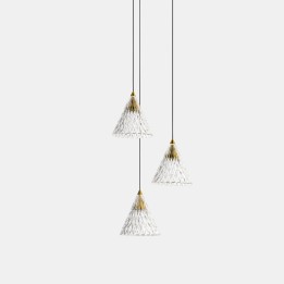 Lámpara Colgante Veneto Surfaced 3 Bodies LED 15W 2700K Oro 268lm Leds C4 15-7602-DL-DO