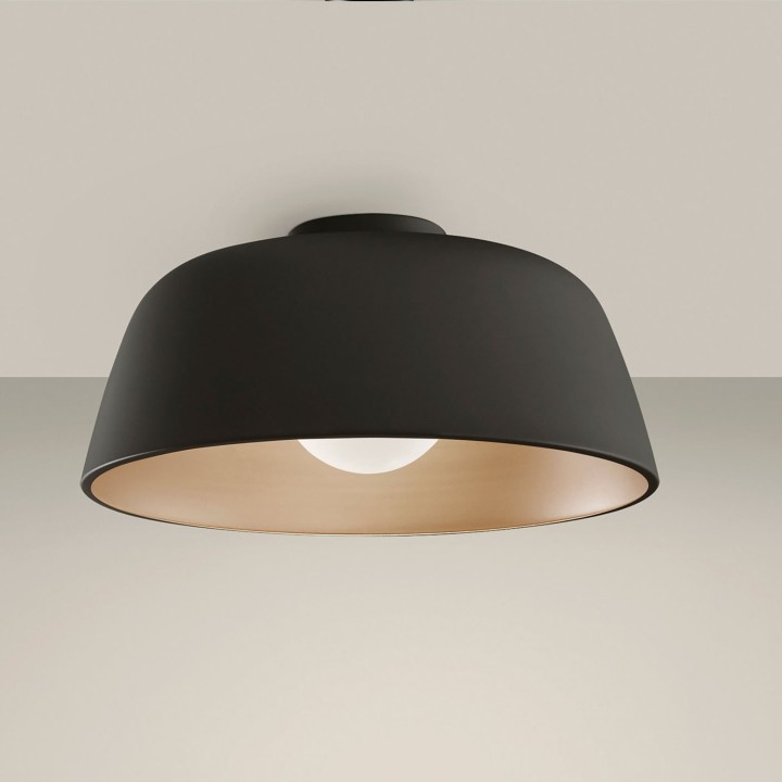 Plafón Miso ø433mm E27 40W Negro Leds C4 15-8331-05-DL