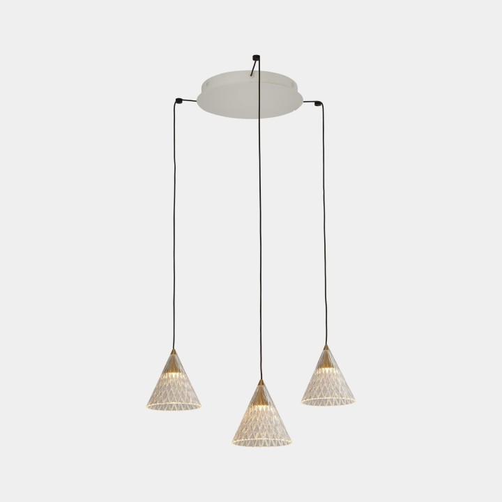 Lámpara Colgante Veneto Surfaced 3 Bodies LED 15W 2700K Blanco 804lm Leds C4 15-A029-14-DO