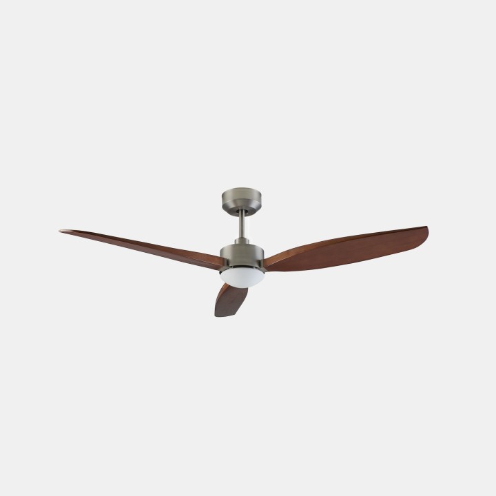 Ventilador de techo IP20 Embat LED 19.8W 3000K Níquel satinado Marrón 627lm Leds C4 30-8000-81-F9