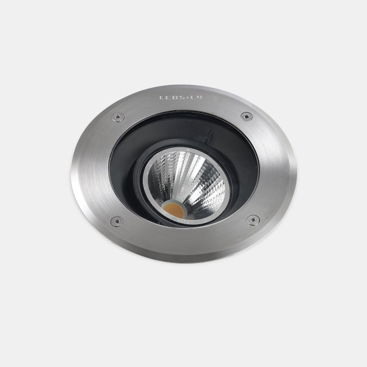 Lámpara Empotrable de suelo IP65-IP67 Gea Cob LED Technopolymer ø185mm LED 11.9W 3000K Acero inoxidable AISI 316 1276lm Leds C4 