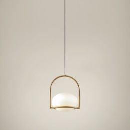 Lámpara Colgante Coco Single for Deltatrack E14 7W Oro pintado Leds C4 71-8488-ET-M1