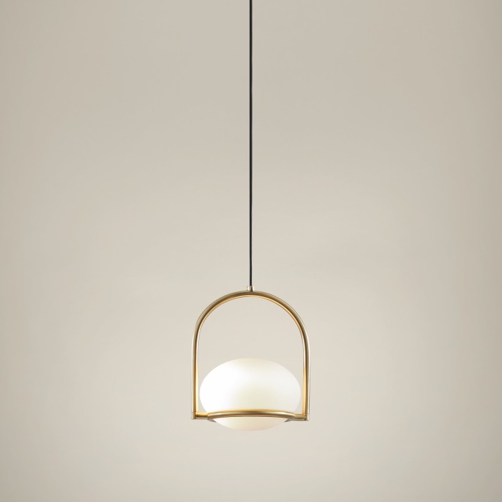 Lámpara Colgante Coco Single for Deltatrack E14 7W Oro pintado Leds C4 71-8488-ET-M1