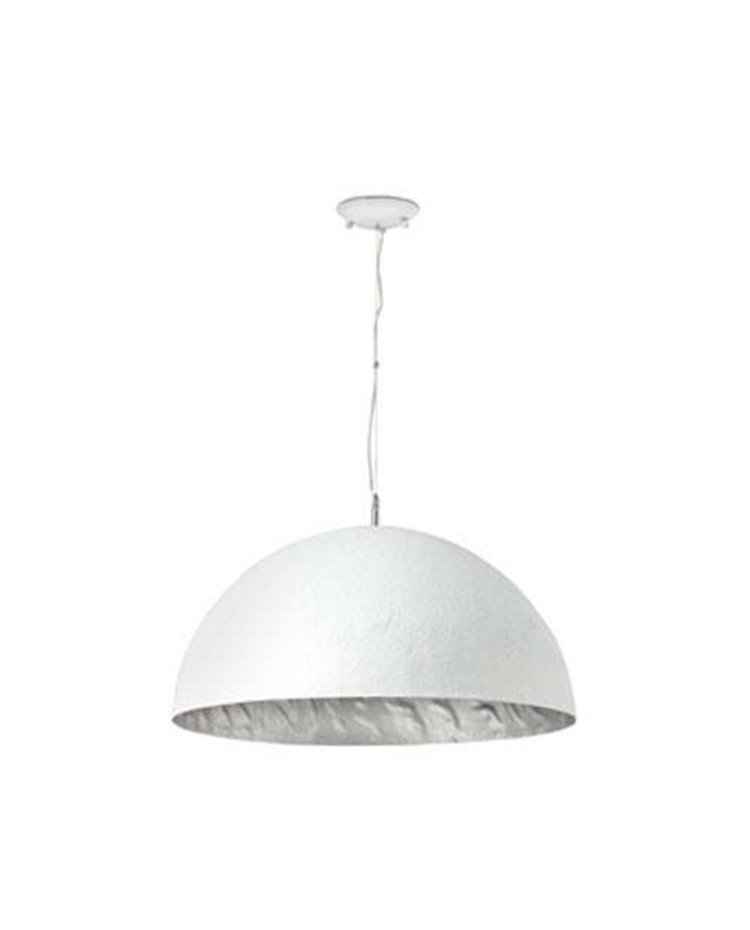 Lámpara colgante techo Fibre de Vidrio MAGMA P  para Interior Blanco-Plata E27
