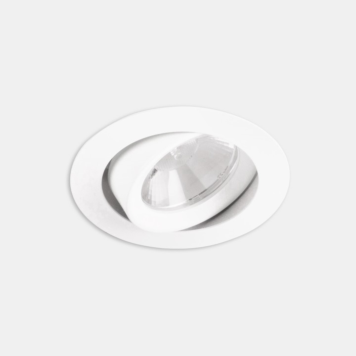 Downlight Play Flat Round Adjustable Emergency 6.4W Blanco neutro - 4000K CRI 90 27.8º ON-OFF Blanco IP23 669lm Leds C4 AG12-P7X
