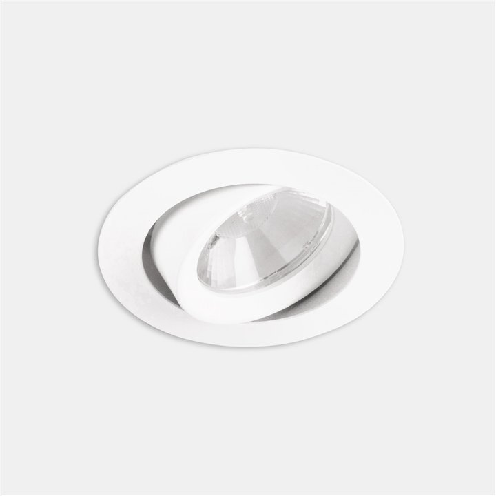 Downlight Play Flat Round Adjustable 6.4W Blanco neutro - 4000K CRI 90 27.9º ON-OFF Aluminio satinado IP23 674lm Leds C4 AG12-P7