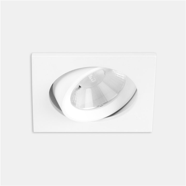 Downlight Play Flat Square Adjustable 6.4W Blanco cálido - 3000K CRI 90 14.6º ON-OFF Blanco IP23 614lm Leds C4 AG21-P7W9S2OU14