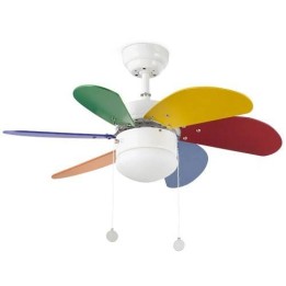 Ventilador de techo con luz modelo PALAO MULTICOLOR Infantil
