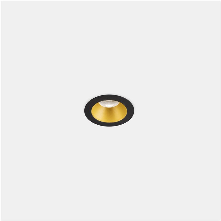 Downlight Play Deco Symmetrical Round Fixed 6.4W Blanco cálido - 2700K CRI 90 14.3º Negro/Oro IP54 514lm Leds C4 AG23-P7V9S2BBWM