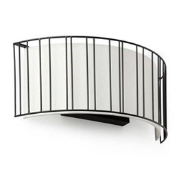 Aplique pared Acero-Textil LINDA para Interior Negro 2L E27