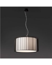 Lámpara colgante techo Acero-Textil LINDA para Interior Negro 1L E27