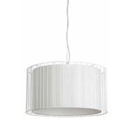 Lámpara colgante techo Acero-Textil LINDA para Interior Blanco 1L E27