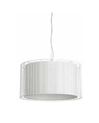 Lámpara colgante techo Acero-Textil LINDA para Interior Blanco 1L E27