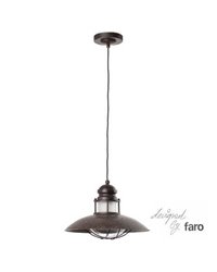 Lámpara colgante de techo de Metal-Cistal WINCH para Interior Marrón E27
