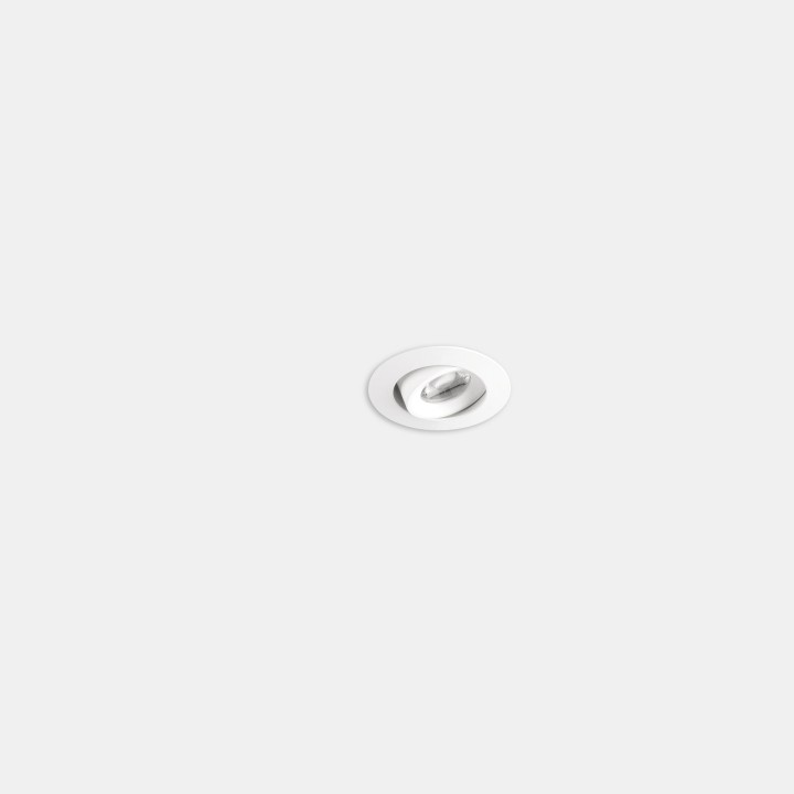 Downlight Play Flat Mini Round Adjustable 1.5W Blanco cálido - 3000K CRI 80 8º Aluminio satinado IP23 115lm Leds C4 AG34-P2W8S1B