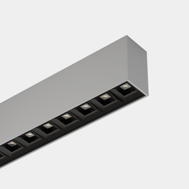 Lámpara Sistema Lineal Infinite Pro 1136mm Surface Opticell 29.36W Blanco neutro - 4000K CRI 80 Casambi Gris IP40 4596lm Leds C4