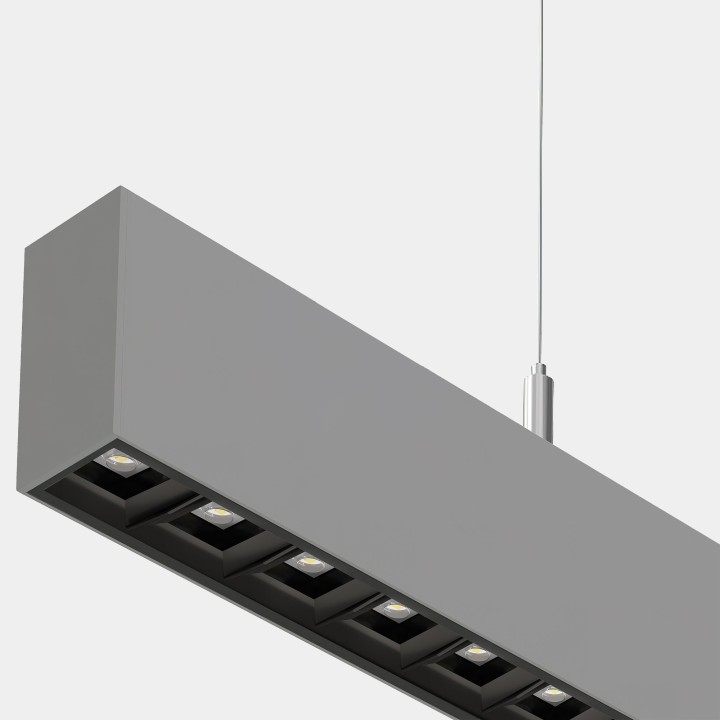 Lámpara Sistema Lineal Infinite Pro 1136mm Suspended Opticell 29.36W Blanco cálido - 3000K CRI 80 ON-OFF Gris IP40 4402lm Leds C