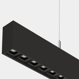 Lámpara Sistema Lineal Infinite Pro 1700mm Suspended Opticell 21.36W Blanco neutro - 4000K CRI 80 DALI-2/PUSH Negro IP40 3657lm 