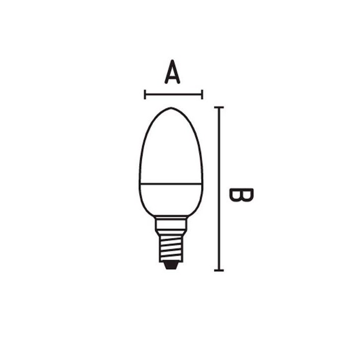 Bombilla LED E14 Vela 3W  250Lm  3000K