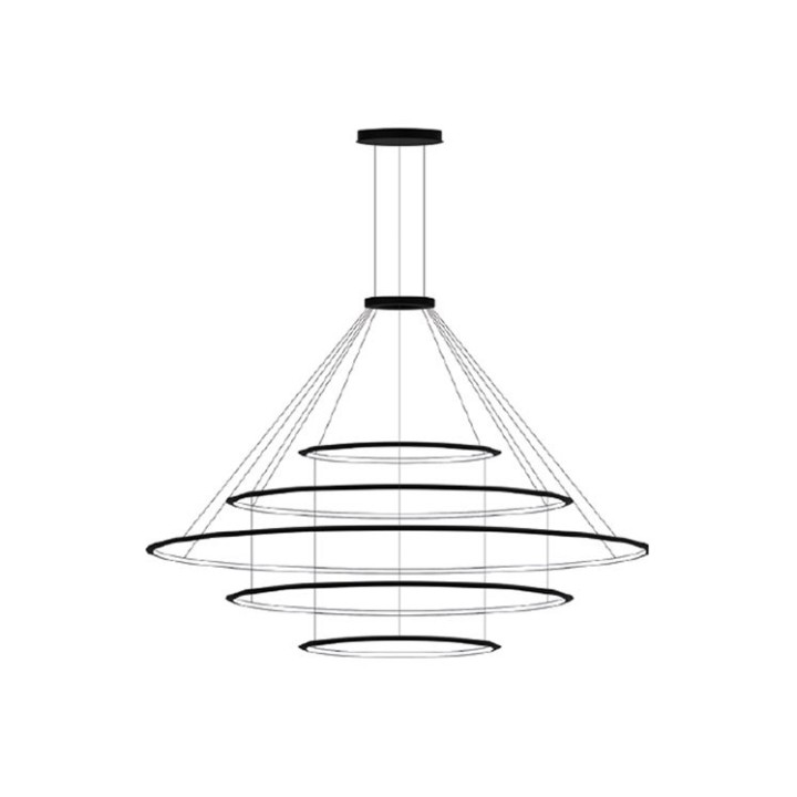 Lámpara Colgante Circular Inward 5 Rings (ø600 ø1200 ø2000 ø1200 ø600) LED 290.7W 10411lm 2700K Blanco Leds C4 CD4F-00V9AZDU14