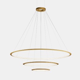 Lámpara Colgante Circular Inward 3 Rings (ø3000 ø2000 ø1200) LED 326.4W 11112lm 2700K Oro Leds C4 CD4G-00V9AZDUEF