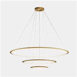Lámpara Colgante Circular Inward 3 Rings (ø3000 ø2000 ø1200) LED 326.4W 14815lm 4000K Oro Leds C4 CD4G-00X9AZRUEF
