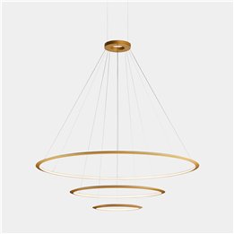 Lámpara Colgante Circular Inward 3 Rings (ø2000 ø1200 ø600) LED 223.5W 7040lm 2700K Oro Leds C4 CD4H-00V9AZOUEF