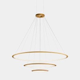Lámpara Colgante Circular Inward 3 Rings (ø2000 ø1200 ø600) LED 223.5W 7040lm 2700K Oro Leds C4 CD4H-00V9AZRUEF