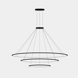 Lámpara Colgante Circular Inward 3 Rings (ø2000 ø1200 ø600) LED 223.5W 8214lm 3000K Negro Leds C4 CD4H-00W9AZDU05