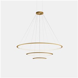 Lámpara Colgante Circular Inward 4 Rings (ø1200 ø2000 ø2000 ø1200) LED 336.6W 13478lm 3000K Oro Leds C4 CD4I-00W9AZDUEF