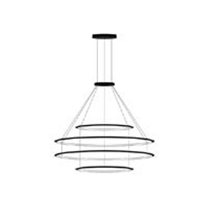 Lámpara Colgante Circular Inward 4 Rings (ø1200 ø2000 ø2000 ø1200) LED 336.6W 15403lm 4000K Blanco Leds C4 CD4I-00X9AZRU14