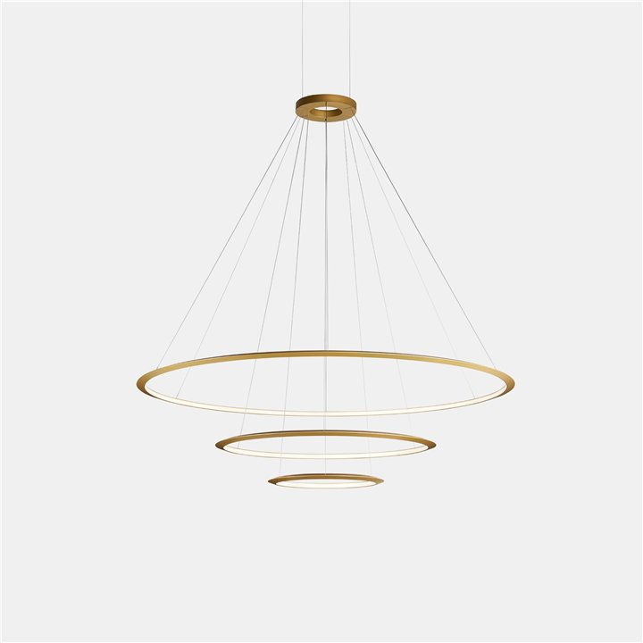 Lámpara Colgante Circular Inward 3 Rings (ø900 ø2000 ø900) LED 211.2W 6547lm 2700K Negro Leds C4 CD4O-00V9AZRU05