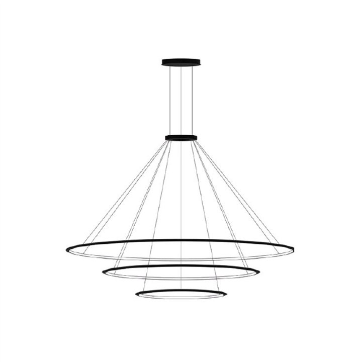 Lámpara Colgante Circular Outward 3 Rings (ø3000 ø2000 ø1200) LED 326.4W 20904lm 4000K Negro Leds C4 CF4G-00X9AZRU05