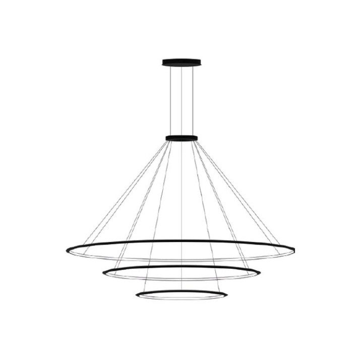 Lámpara Colgante Circular Outward 3 Rings (ø2000 ø1200 ø600) LED 223.5W 9830lm 2700K Blanco Leds C4 CF4H-00V9AZRU14
