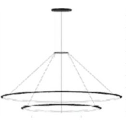 Lámpara Colgante Circular Outward 2 Rings (ø900 ø600) LED 77.3W 3763lm 3000K Negro Leds C4 CF4N-00W9AZDU05
