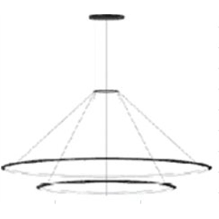 Lámpara Colgante Circular Outward 2 Rings (ø900 ø600) LED 77.3W 3763lm 3000K Negro Leds C4 CF4N-00W9AZDU05