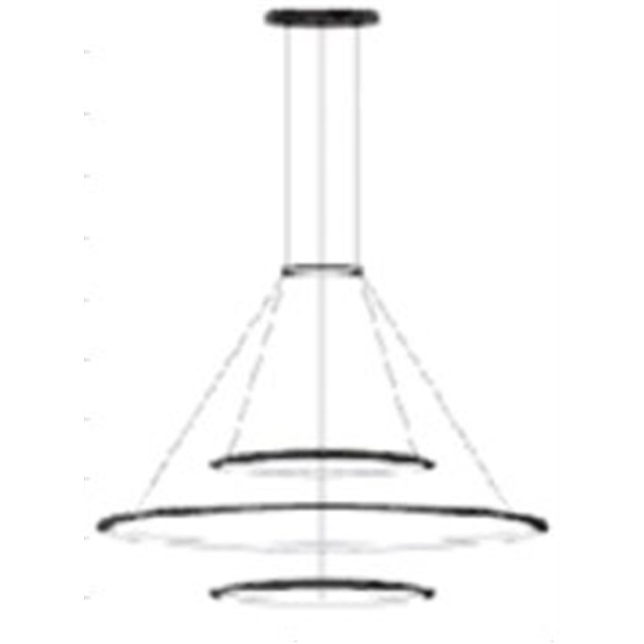 Lámpara Colgante Circular Outward 3 Rings (ø900 ø2000 ø900) LED 211.2W 7989lm 2700K Negro Leds C4 CF4O-00V9AZRU05