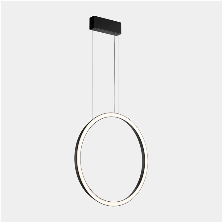 Lámpara Colgante Circular Vertical Side ø900 Surface LED 45.6W 1529lm 3000K Negro Leds C4 CP4K-00W9AZRU05