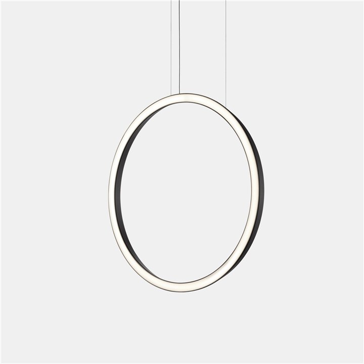 Lámpara Colgante Circular Vertical Side ø1200 Recessed LED 63.5W 2421lm 2700K Negro Leds C4 CP5B-00V9AZOU05