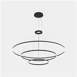 Lámpara Colgante Circular Downward 3 Rings (ø3000 ø2000 ø1200) LED 326.4W 15067lm 3000K Negro Leds C4 CS4G-00W9AZDU05